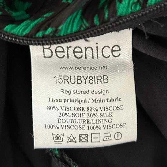Berenice Paris Women Cocktail Holiday Long Sleeve Mini Dress Silk Green Small - Picture 8 of 9